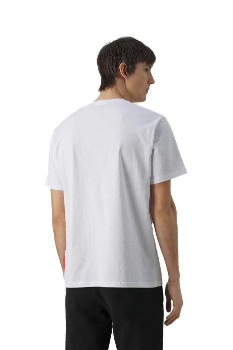 76PM601 R Flock Logo Erkek T-Shirt - 76OAH6R2 Beyaz