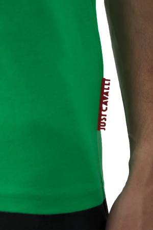 76PM601 R Flock Logo Erkek T-Shirt - 76OAH6R2 Mint Yeşili - Thumbnail