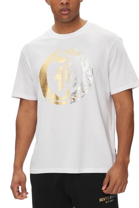 76PM601 R Tiger Mix JC Foil Erkek T-Shirt - 76OAHG05 Beyaz