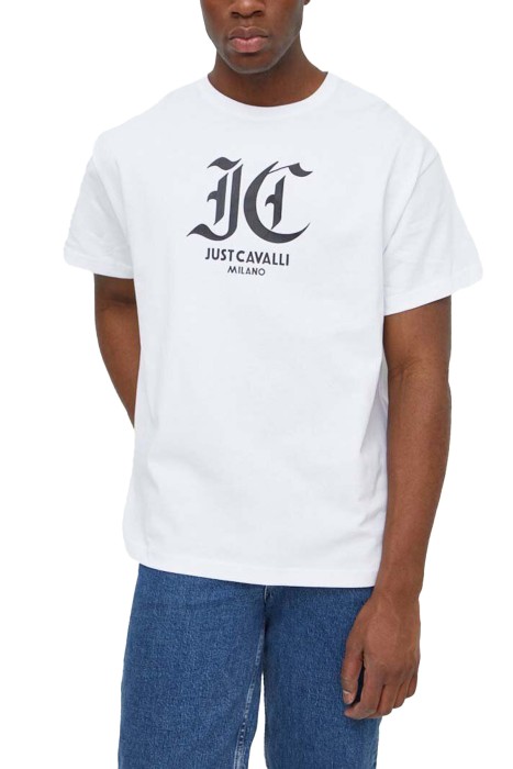 Just Cavalli - 76PM631 O JC Gothic Erkek T-Shirt - 76OAHG00 Beyaz