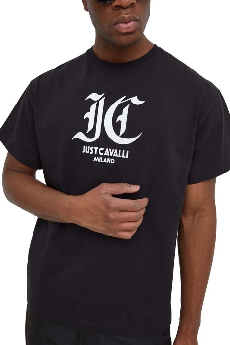 Just Cavalli - 76PM631 O JC Gothic Erkek T-Shirt - 76OAHG00 Siyah