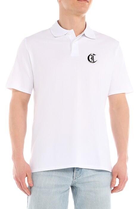 Just Cavalli - 76PM650 S JC Gothic Ric Erkek Polo T-Shirt - 760AGG17 Beyaz