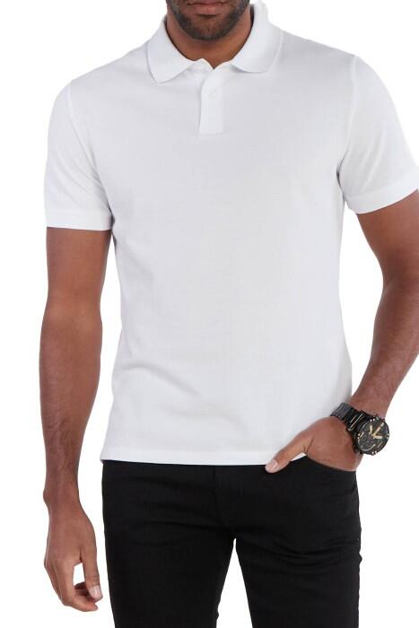 Just Cavalli - 76PM650 S Just Cavalli Logo Erkek Polo T-Shirt - 76OAGG16 Beyaz