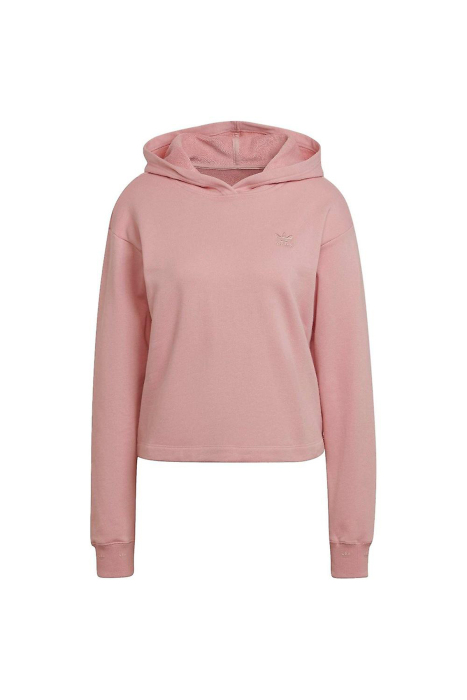Adidas Kadın Crop Kapüşonlu SweatShirt - HE6884 Pembe - 1