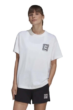 Adidas x Karlie Kloss Kadın Crop T-Shirt - HB1443 Beyaz - EU-Adidas