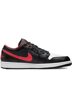 Air Jordon 1 Low Erkek Ayakkabı - 553558 Siyah/Beyaz/Kırmızı - 2