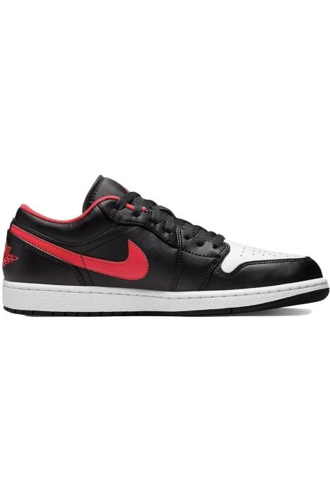 Air Jordon 1 Low Erkek Ayakkabı - 553558 Siyah/Beyaz/Kırmızı - 2