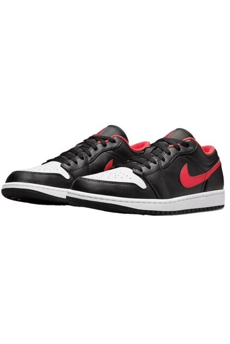 Air Jordon 1 Low Erkek Ayakkabı - 553558 Siyah/Beyaz/Kırmızı - 3