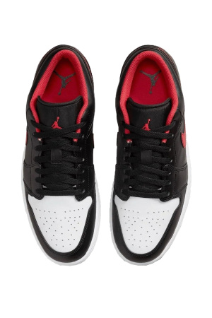 Air Jordon 1 Low Erkek Ayakkabı - 553558 Siyah/Beyaz/Kırmızı - 5