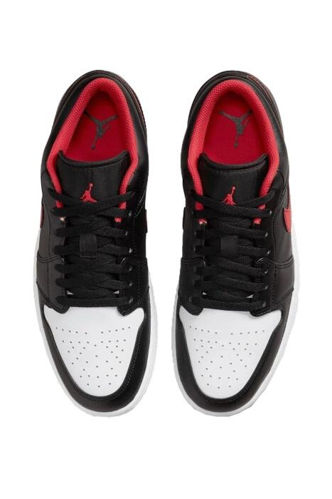 Air Jordon 1 Low Erkek Ayakkabı - 553558 Siyah/Beyaz/Kırmızı - 5