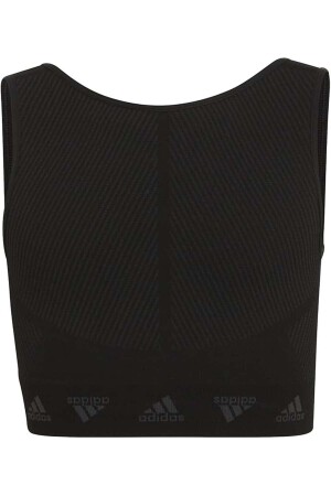 Ak Tank Kız Çocuk Crop Triko Atlet - HB0453 Siyah - 2