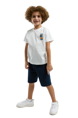 Arnetta Erkek Bermuda Takım - AR3308-S Beyaz - 1