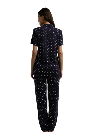 Arnetta Kadın Gömlek Pijama Takımı - AR3226-S Lacivert - 5