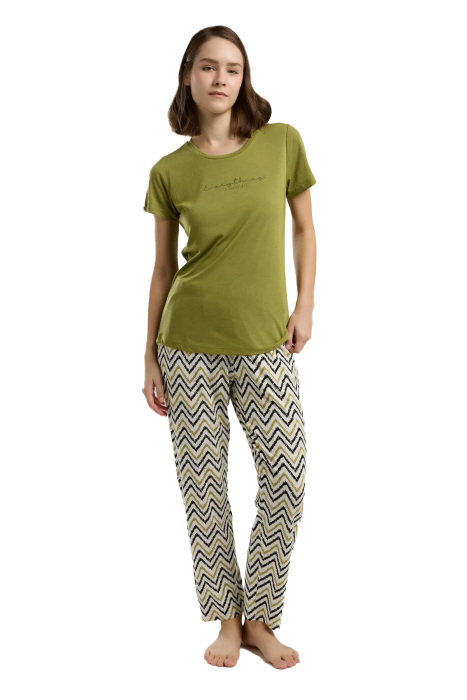 Arnetta Kadın Pijama Takımı - AR3236-S Yağ Yeşili - 1