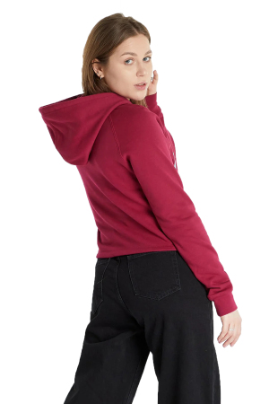 Bambi Kadın Kapüşonlu SweatShirt - HE6876 Bordo - 3