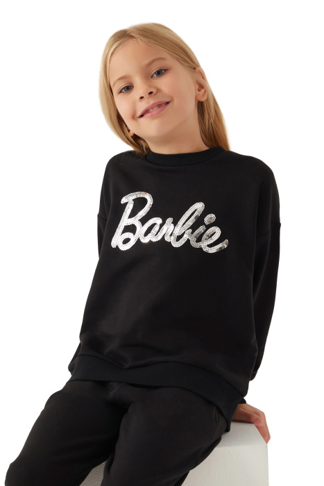 Barbie Kız Çocuk SweatShirt - L1769-3 Siyah - 1