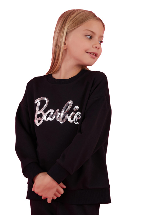 Barbie Kız Çocuk SweatShirt - L1769-3 Siyah - 4