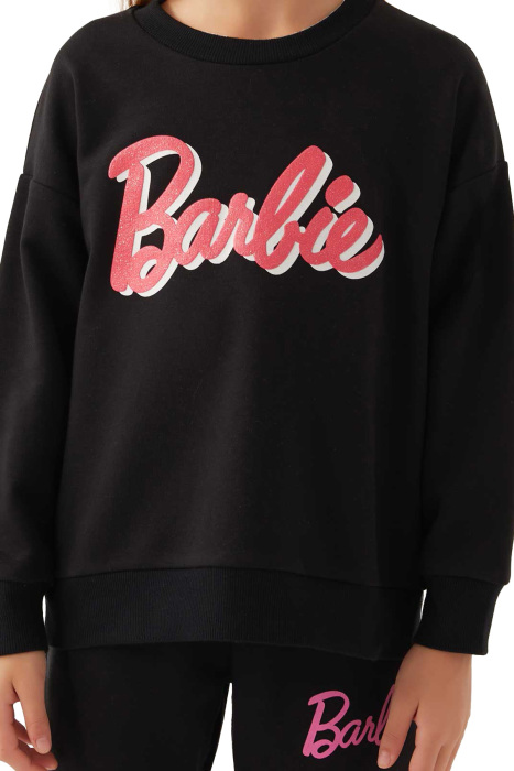 Barbie Kız Çocuk SweatShirt - L1770-3 Siyah - 5