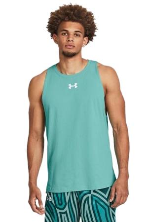 Baseline Cotton Tank Erkek Spor Atlet - 1361901 Yeşik/Beyaz - Under Armour