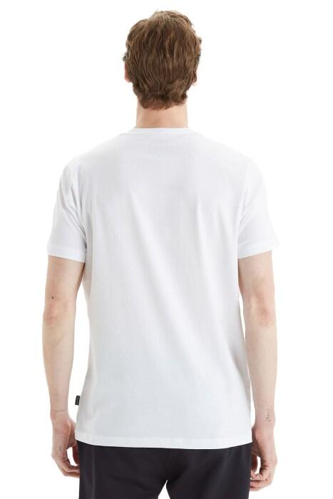 Baskılı Erkek T-Shirt - V35409T Beyaz