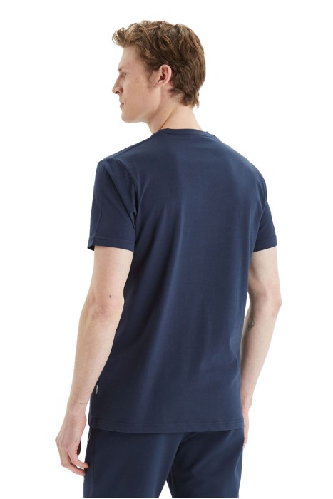 Baskılı Erkek T-Shirt - V35409T Lacivert