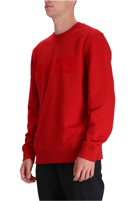 Baskili Logolu Organik Pamuklu Erkek SweatShirt - 50477309 Kırmızı