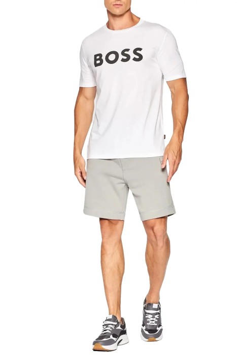 Baskılı Logolu Pamuklu Jarse Erkek T-Shirt - 50481923 Beyaz