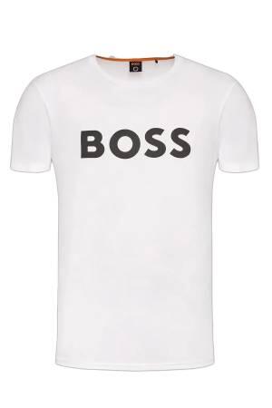 Baskılı Logolu Pamuklu Jarse Erkek T-Shirt - 50481923 Beyaz - Thumbnail