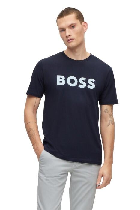 Boss - Baskılı Logolu Pamuklu Jarse Erkek T-Shirt - 50481923 Lacivert