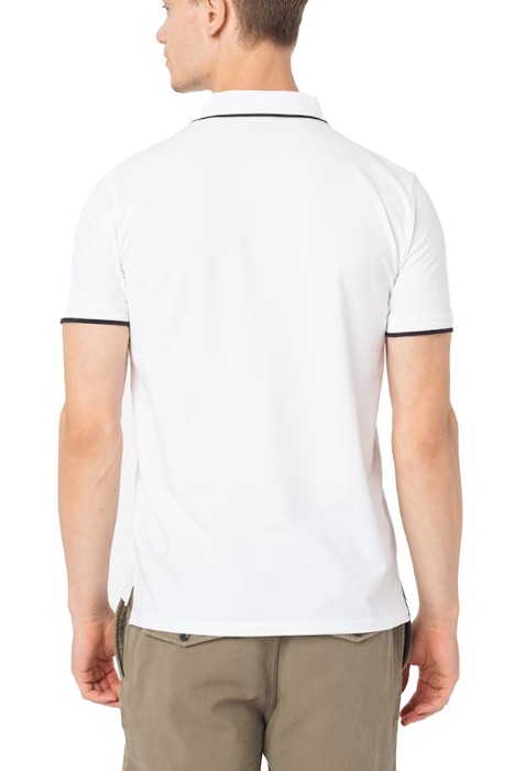 Baskılı Logolu Streç Pamuklu Erkek Polo T-Shirt - 50467344 Beyaz