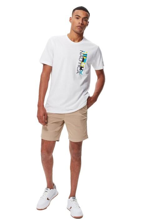 Baskılı Standart Erkek Fit T-Shirt - V35555T Beyaz