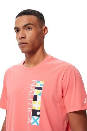 Baskılı Standart Erkek Fit T-Shirt - V35555T Pembe - Thumbnail