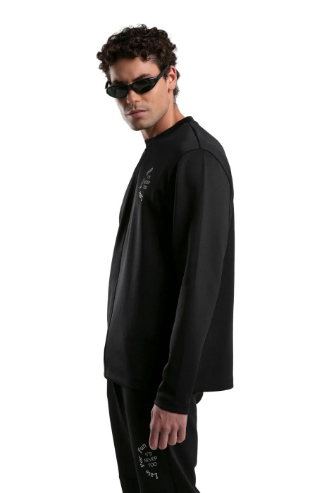Benmanaj Erkek Bisiklet Yaka SweatShirt - BMY0009 Lacivert - 3