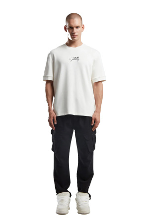 Benmanaj Erkek Bisiklet Yaka T-Shirt - BMK0041 Beyaz Beyaz
