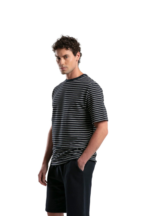 Benmanaj Erkek Bisiklet Yaka T-Shirt - BMY0037 Lacivert - 2
