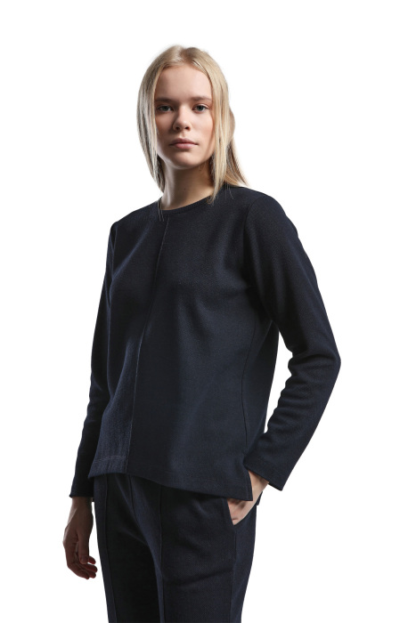 Benmanaj Kadın Bisiklet Yaka SweatShirt - BMK0027 Lacivert - 3
