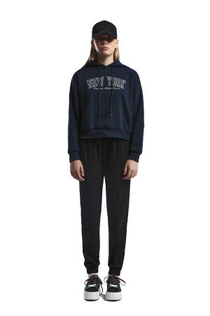 Benmanaj Kadın Kapşonlu SweatShirt - BMK0018 Lacivert - Benmanaj