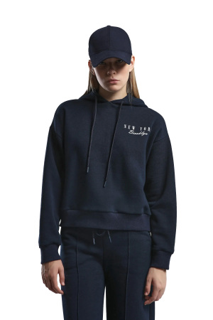 Benmanaj Kadın Kapşonlu SweatShirt - BMK0019 Lacivert - 3