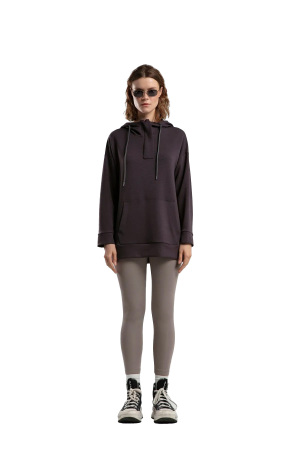 Benmanaj Kadın Kapşonlu SweatShirt - BMY0021 Antrasit - 1