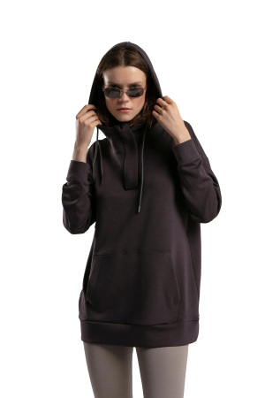 Benmanaj Kadın Kapşonlu SweatShirt - BMY0021 Antrasit - 3