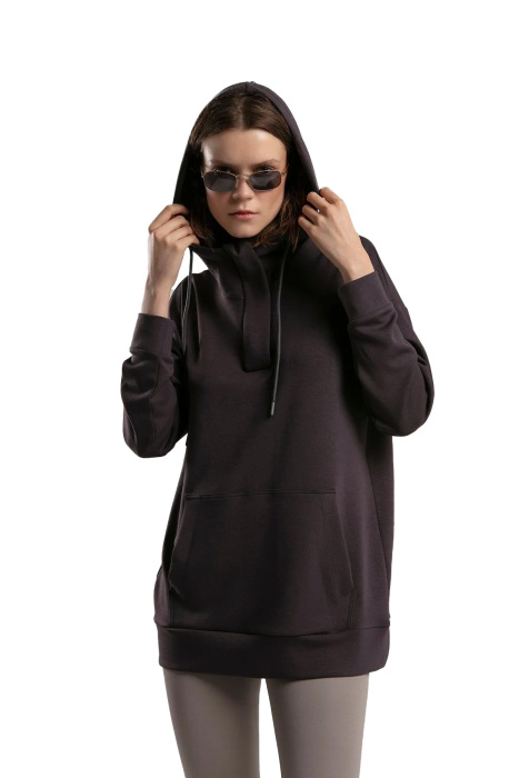 Benmanaj Kadın Kapşonlu SweatShirt - BMY0021 Antrasit - 3