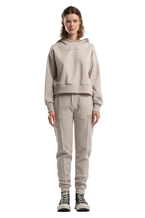 Benmanaj Kadın Kapşonlu SweatShirt - BMY0029 Bej - 1