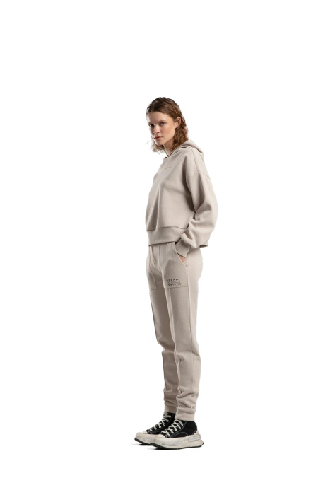 Benmanaj Kadın Kapşonlu SweatShirt - BMY0029 Bej - 2