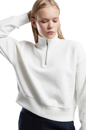 Benmanaj Kadın SweatShirt - BMK0006 Bej - 4