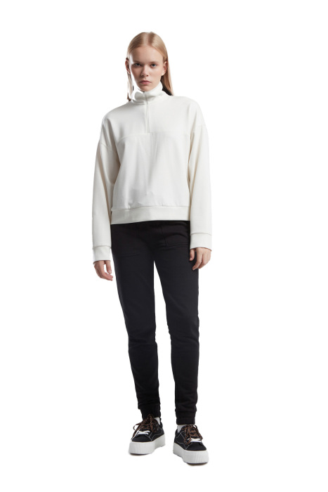Benmanaj Kadın SweatShirt - BMK0016 Beyaz - 2