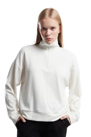 Benmanaj Kadın SweatShirt - BMK0016 Beyaz - 3
