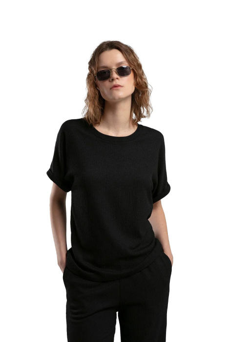 Benmanaj Kadın T-Shirt - BMY0012 Siyah - 1
