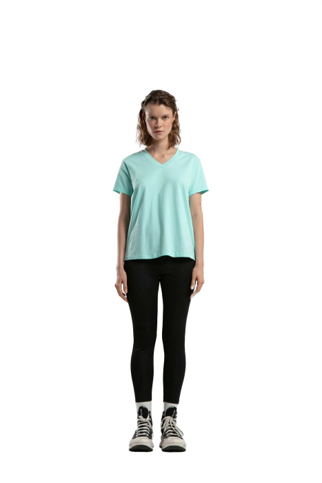 Benmanaj Kadın V Yaka T-Shirt - BMY0011 Mint Yeşili - 2