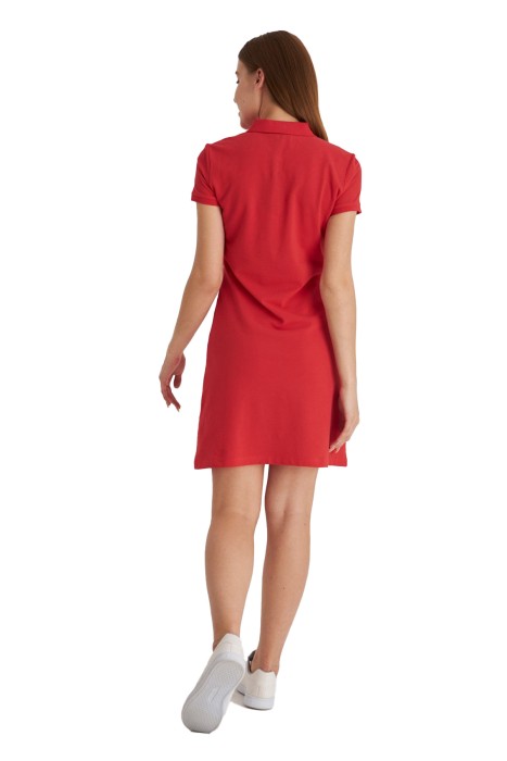 Beverly Hills Polo Club Basic Polo Kadın Elbise - 22SWEO15600201 Kırmızı