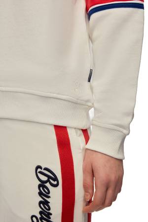 Beverly Hills Polo Club Bloklu Kadın SweatShirt - 22WWFH13352701 Beyaz - Thumbnail